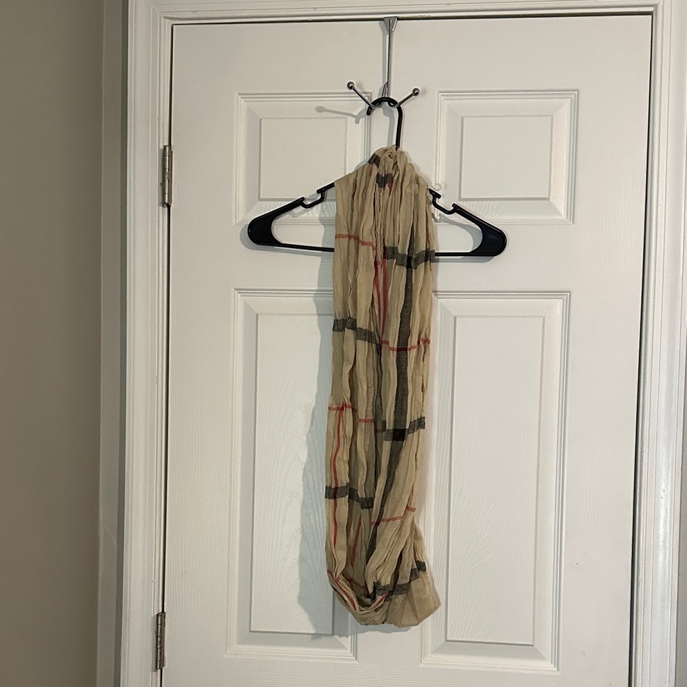 Simonetta Beige Plaid Scarf